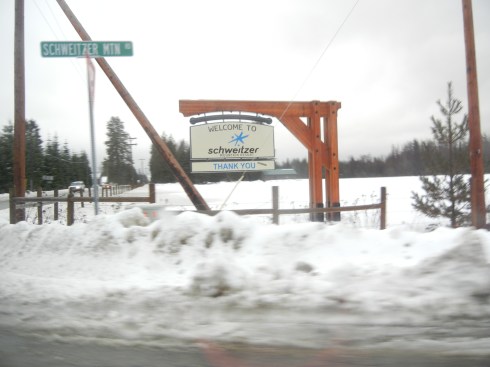 On our way up the snowy mountain!